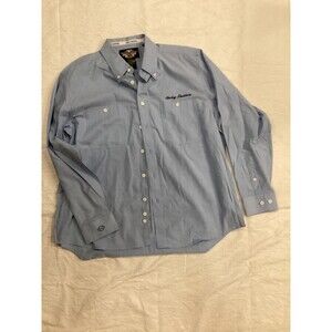 Harley Davidson XL Button down shirt blue long sleeve